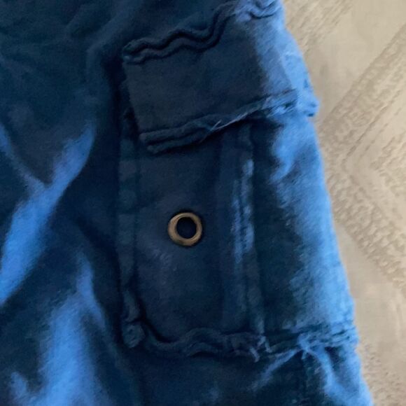 Mish Boys Blue Cargo Sweat Drawstring Shorts - Picture 2 of 6